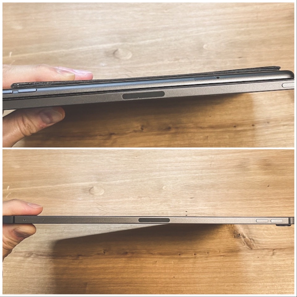 iPad ProとiPad miniの厚み比較