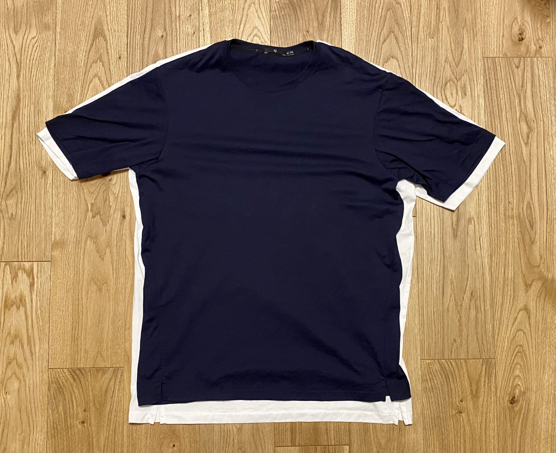 ユニクロ＋JリラックスフィットクルーTシャツのサイズ感（洗濯後）